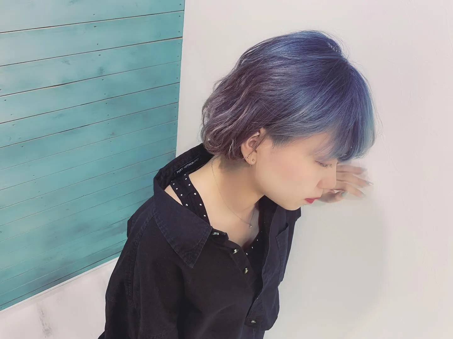 ブリーチカラー×ブルーパープル×ダブルカラー×グラデーション...